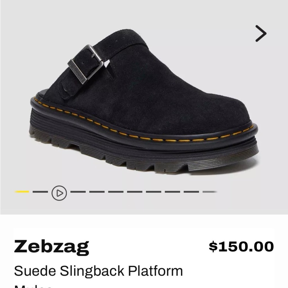 Dr. Martens Black Suede Slingback Platforms - Picture 2 of 5